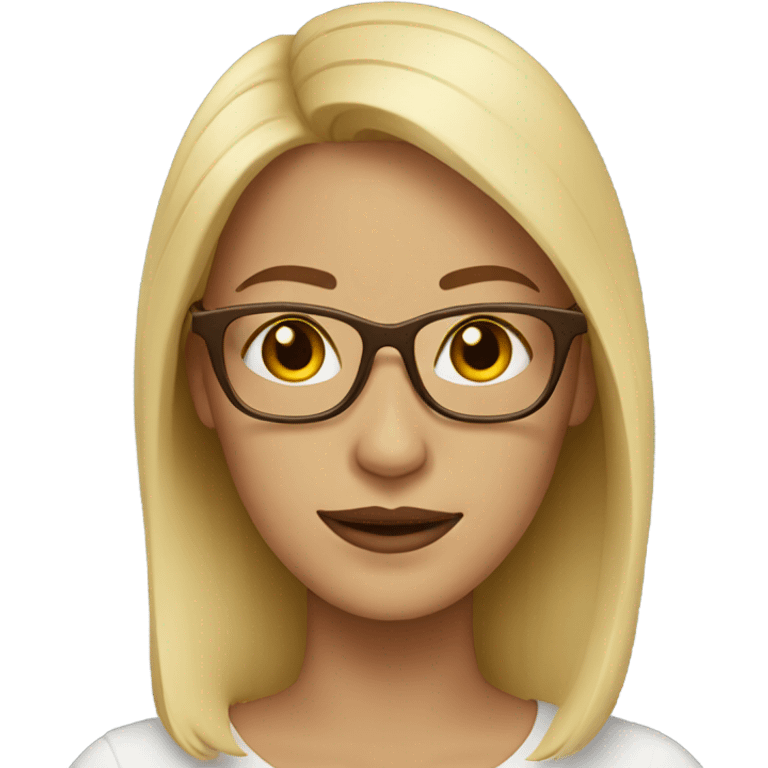 Blonde woman with brown glasses  emoji