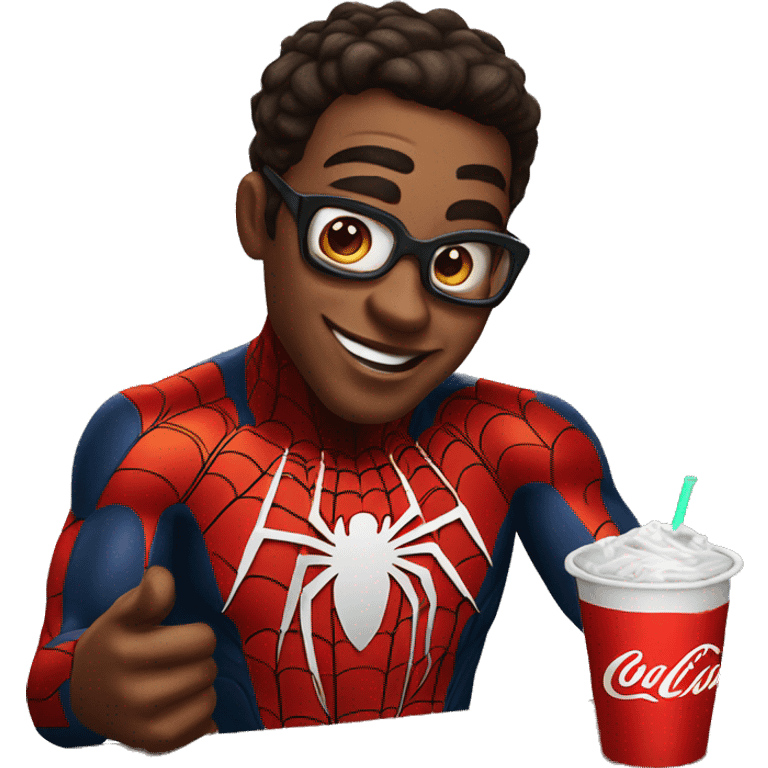 homem aranha tomando coca emoji