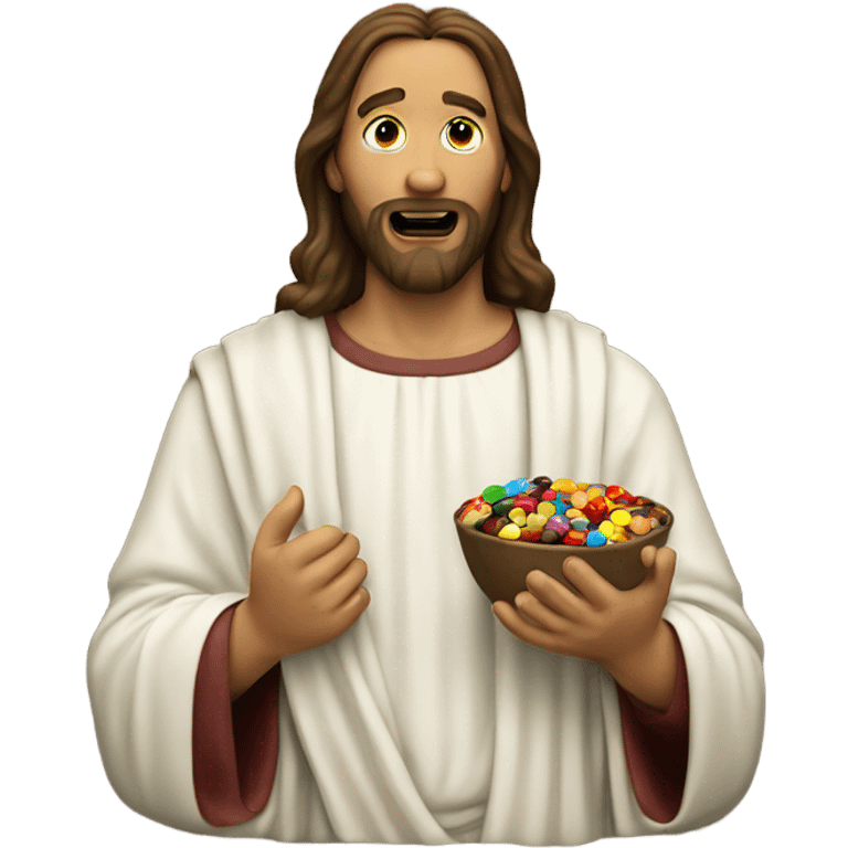 Jesus eating M&Ms  emoji