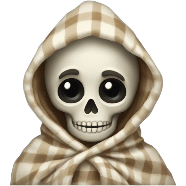 Sweet skeleton wearing blanket  emoji