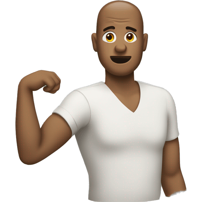 Man shrugging with the left arm in a bandaid emoji