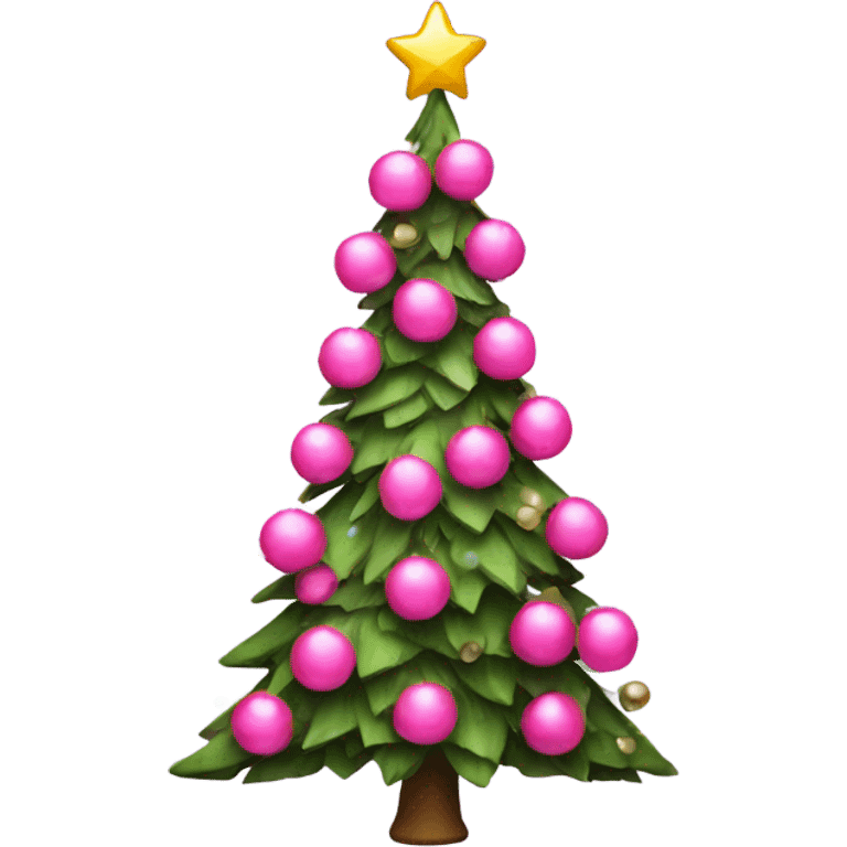 Christmas tree with pink decorations  emoji