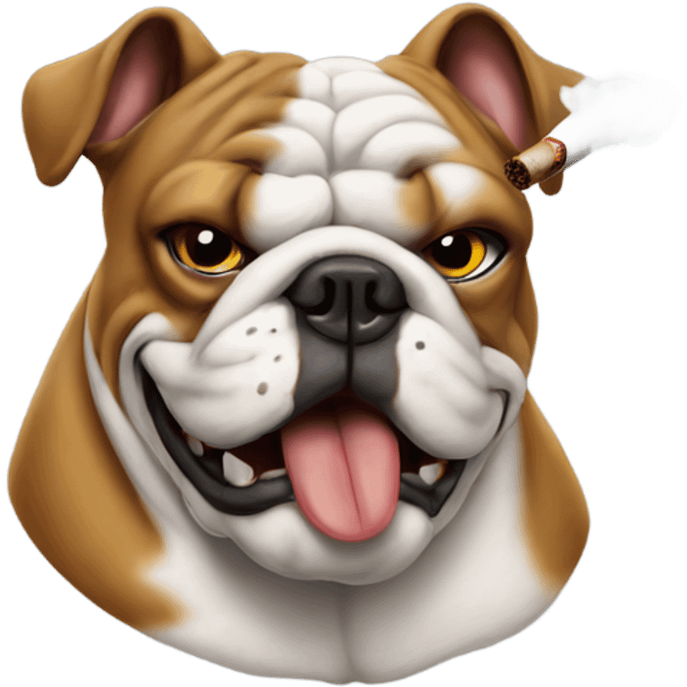 Bulldog smoking a cigar emoji