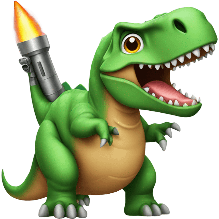 Dinosaur with a rocket launcher emoji