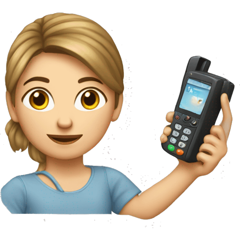 Une fille avk son téléphone  emoji