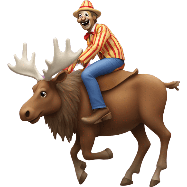 Clown riding moose emoji