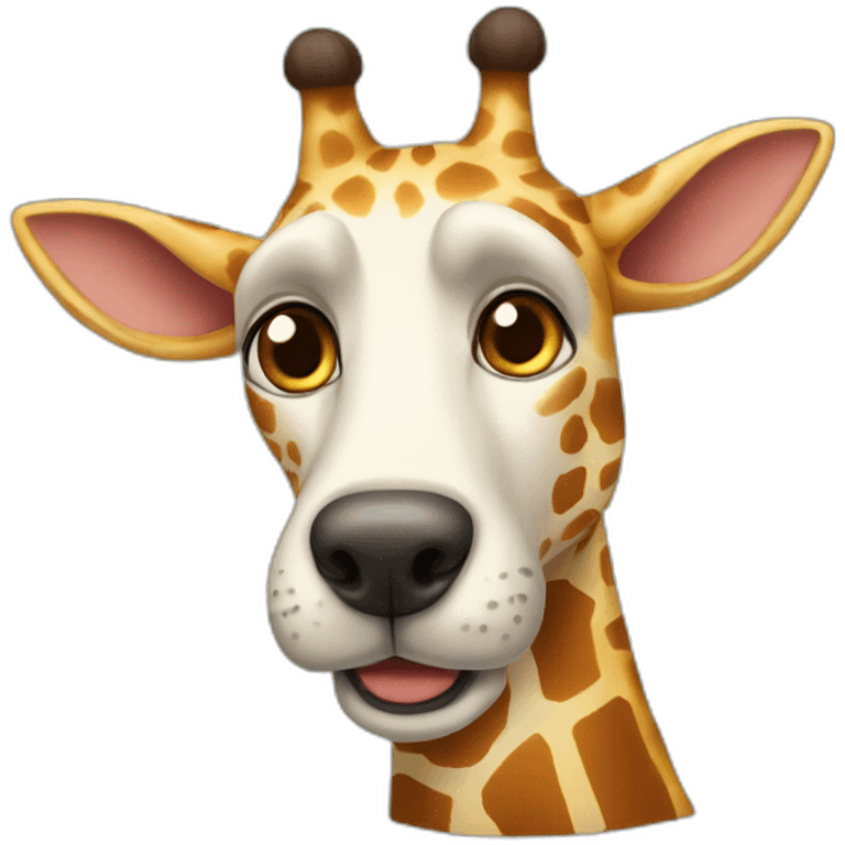 Chien au-dessus d'une girafe emoji