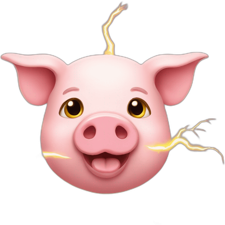 Pig lightning emoji