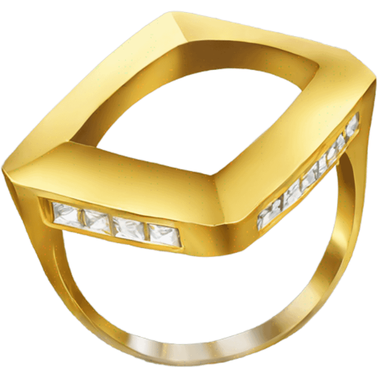 rectangle diamond gold ring  emoji