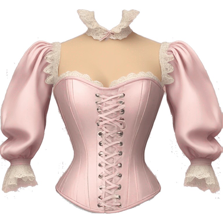 vintage rococo light pink corset with sleeves  emoji