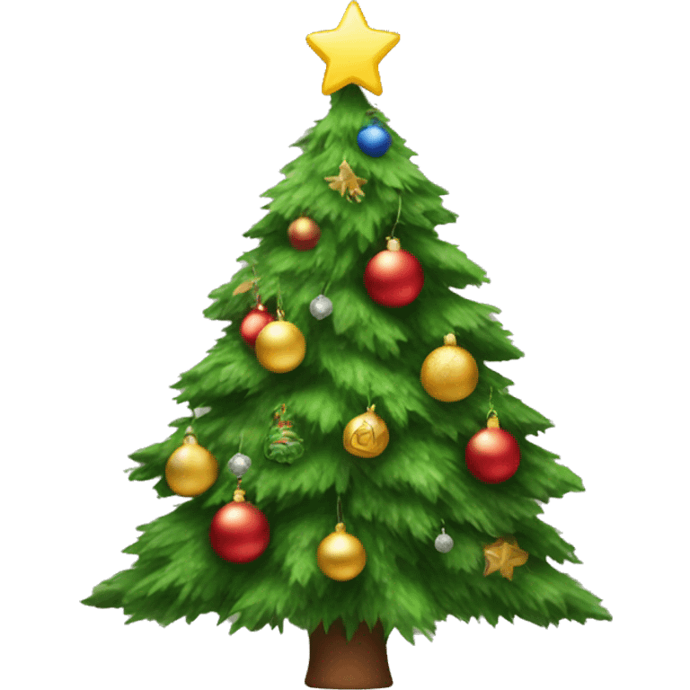 christmas tree with ornaments emoji