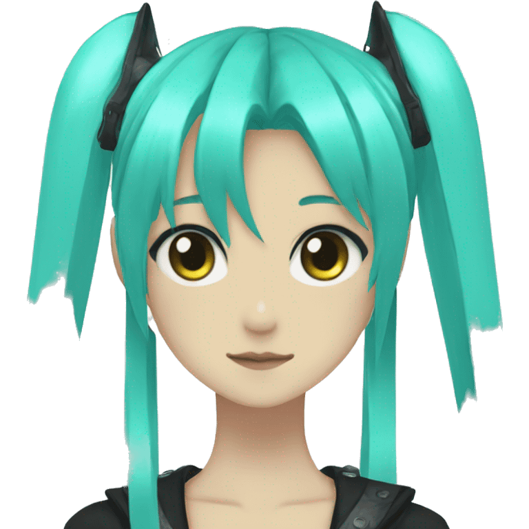 Hatsune miku but nonbinary and goth emoji