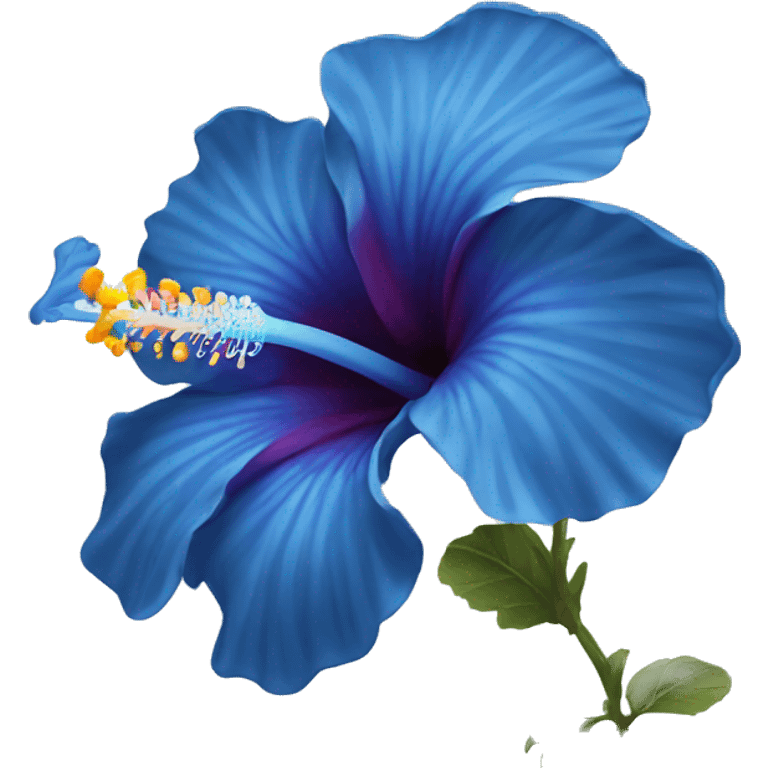 Blue hibiscus flower emoji