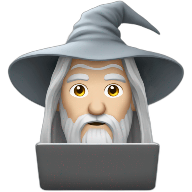 Gandalf on computer emoji