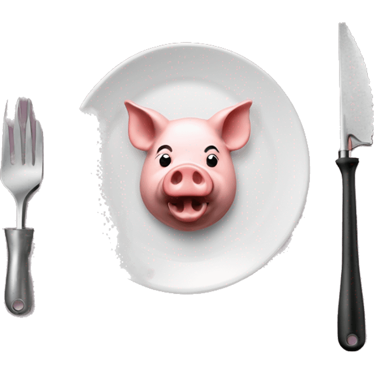 pig's head on a plate and a blowtorch emoji