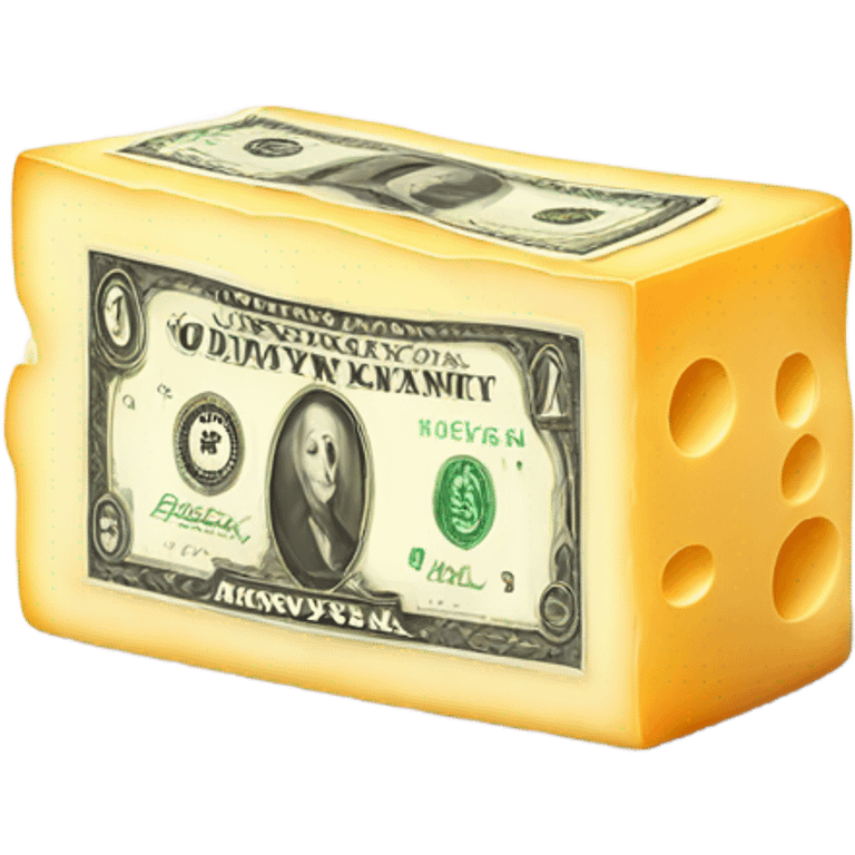 Block of cheese with money  emoji