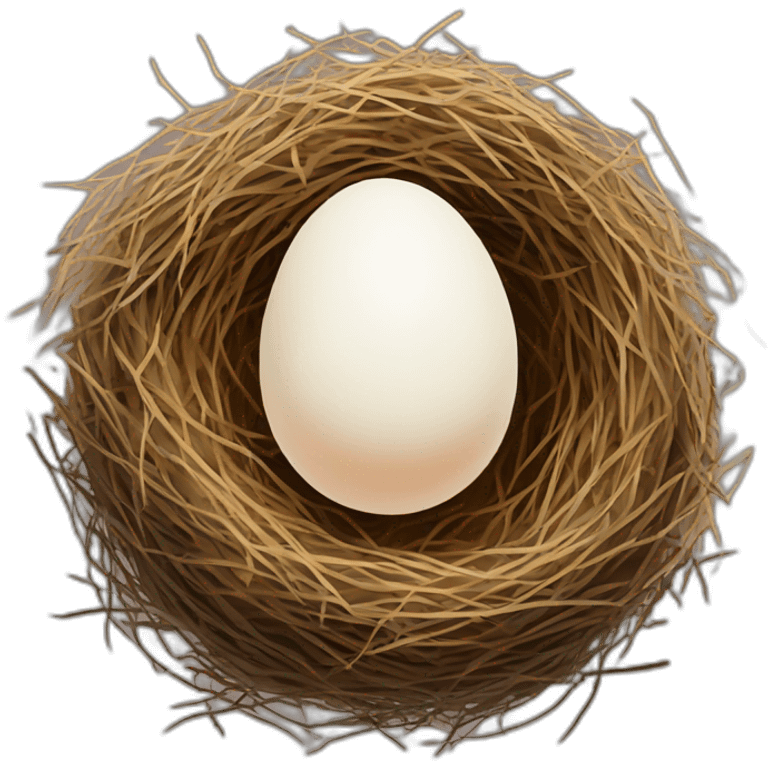 large raw egg among other small eggs in a nest emoji