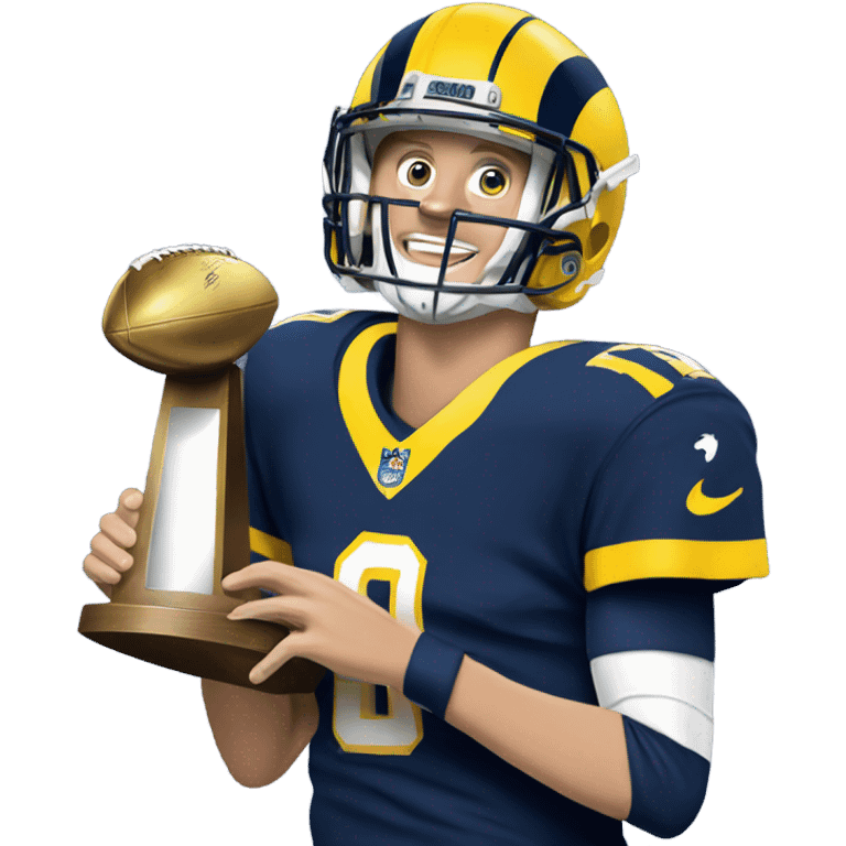 Jared Goff with Super Bowl trophy  emoji