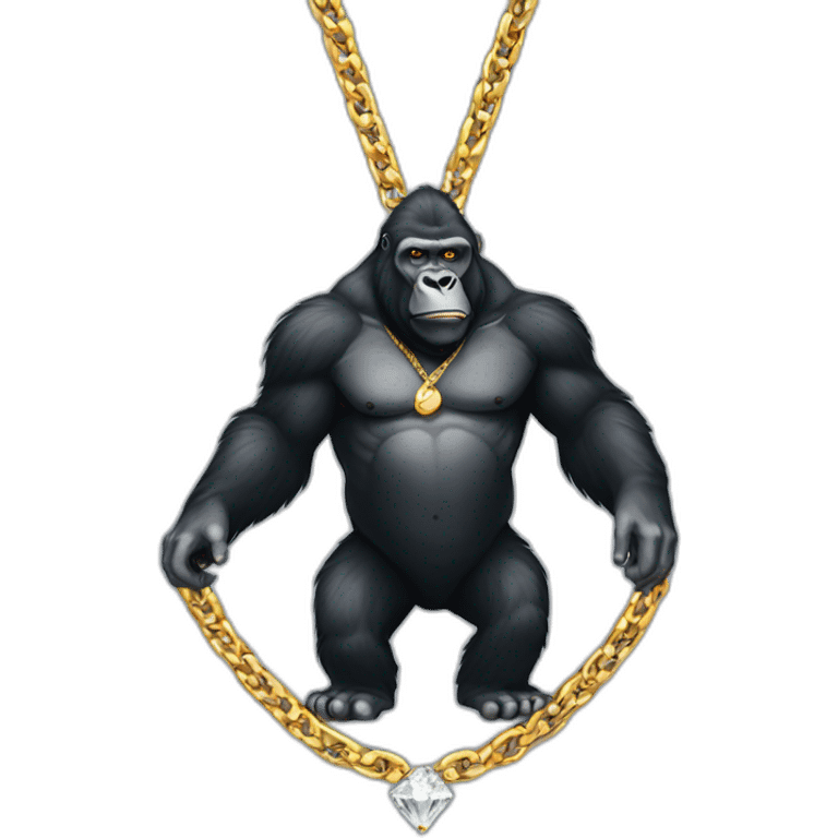 Gorilla with diamond and gold chain emoji