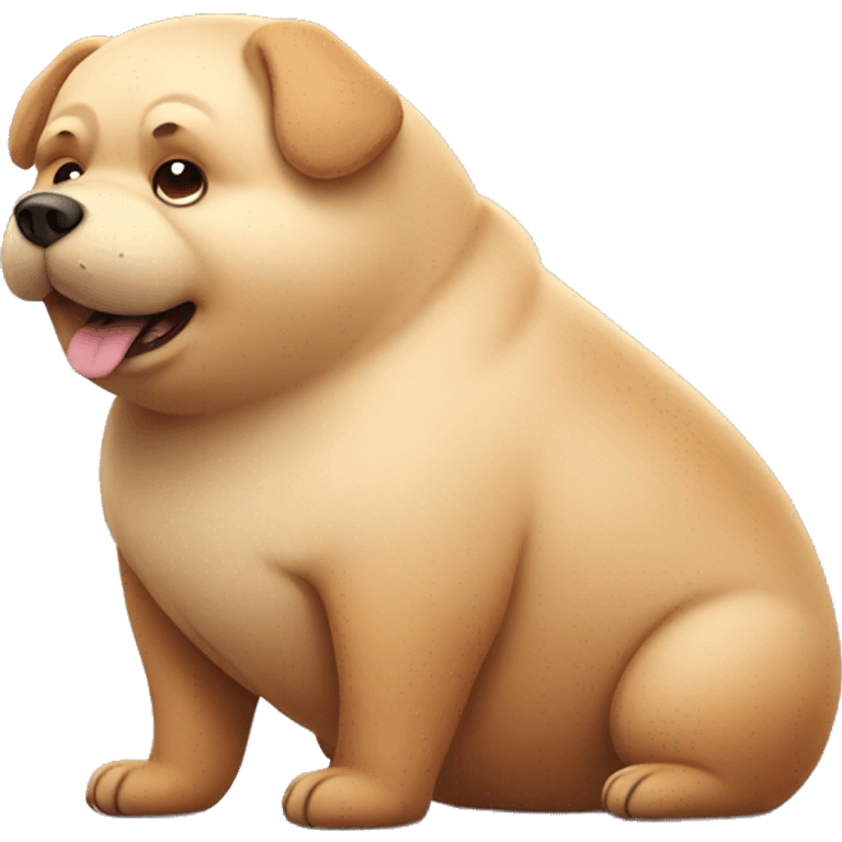 chubby bear dog with a belly emoji