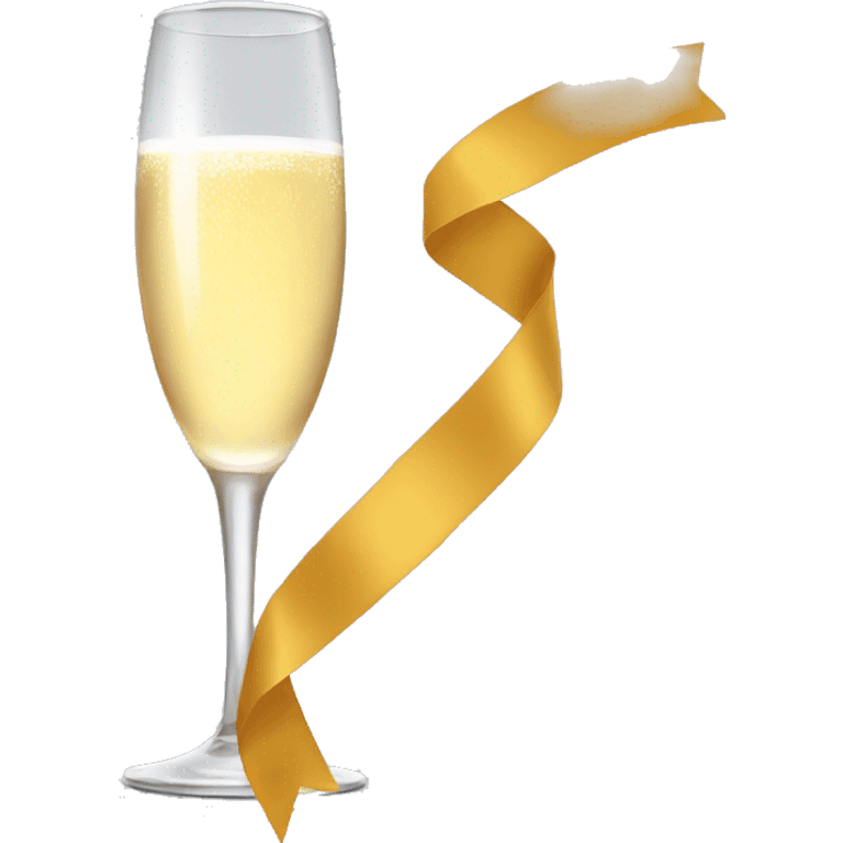 A glass of champagne with a ribbon emoji