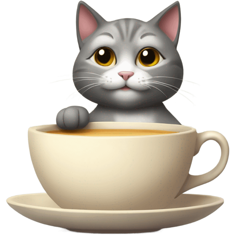 Cat drinking tea  emoji