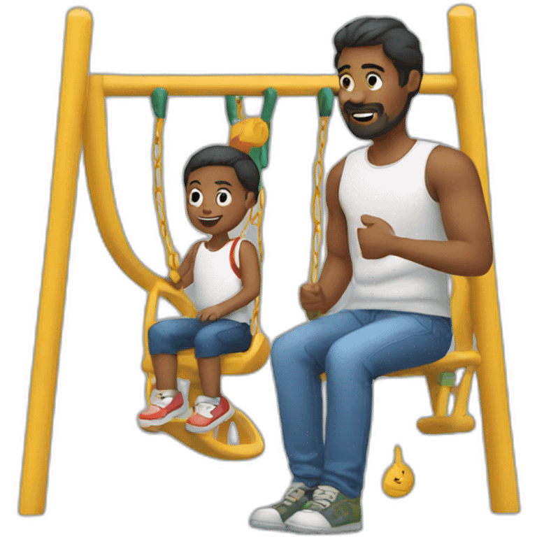 man with child playground emoji