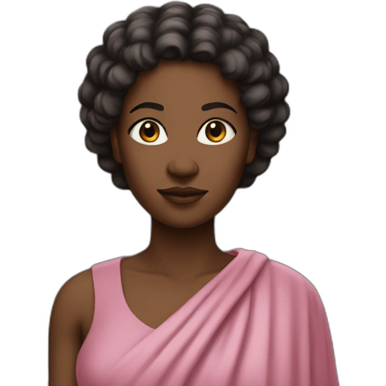 A black woman from 1 th century,short hair, pink gown emoji