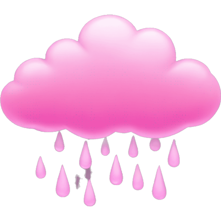 Pink clouds with pink rain emoji