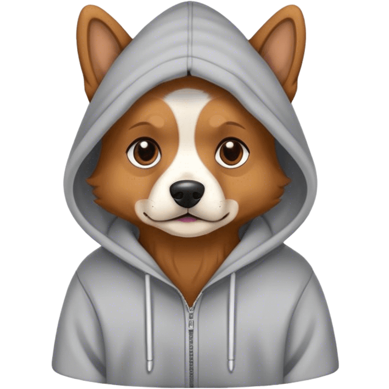 Dog wearing hoodie emoji