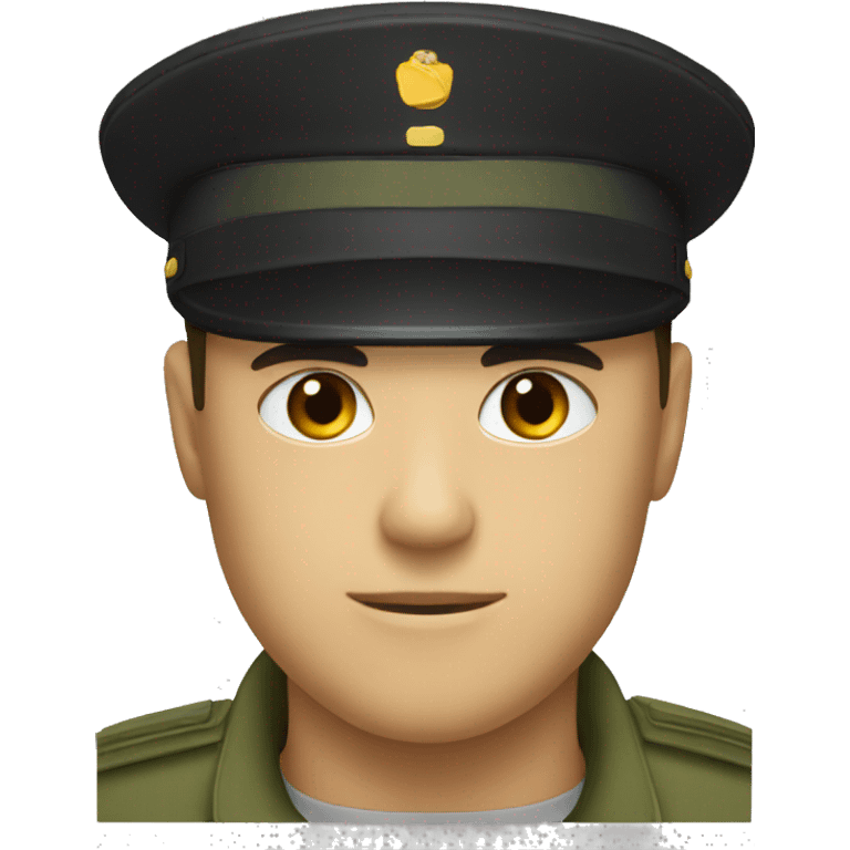 a black Military cap emoji