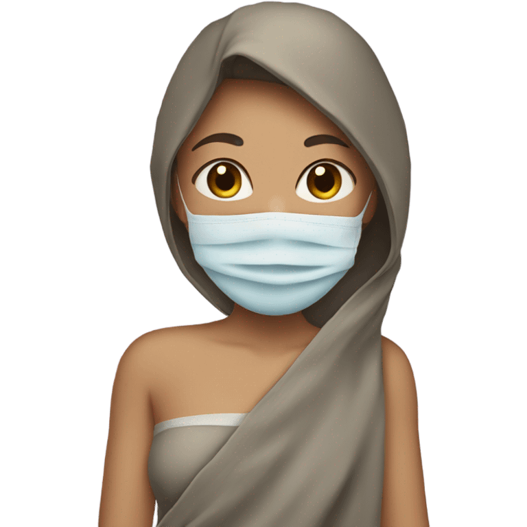 girl with a mask and a towel  emoji