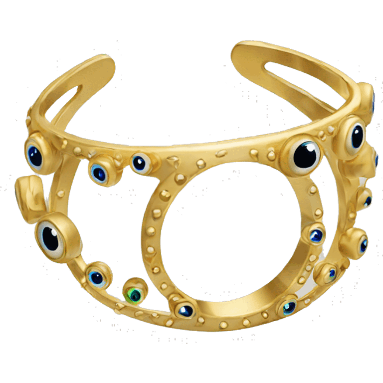 very thin gold bangle ring studded with eyeballs emoji