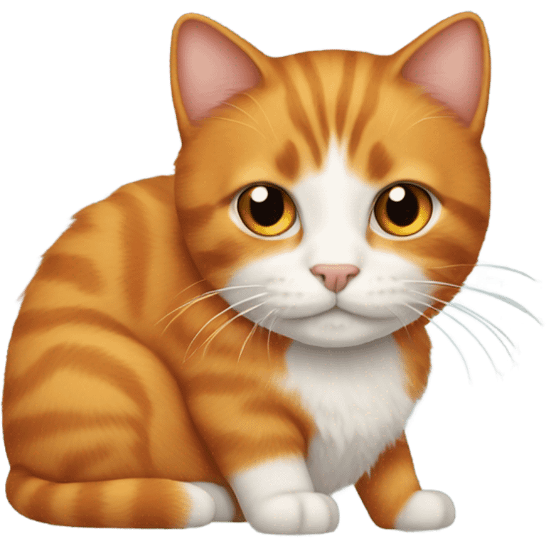 Orange Cat with very curly hair only one car emoji