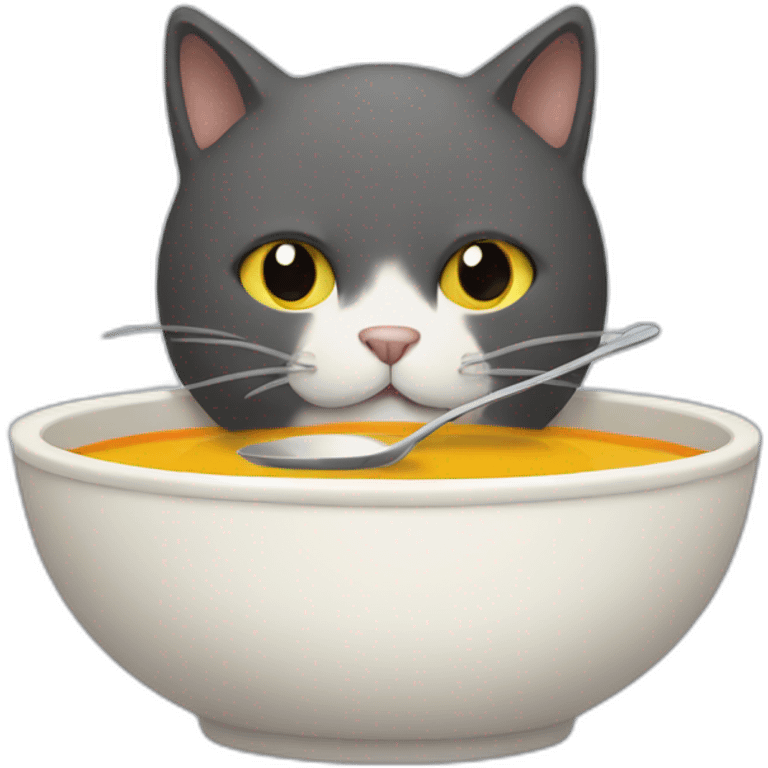 cat eating soup emoji