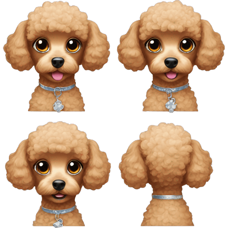 Toy poodle with makeup emoji