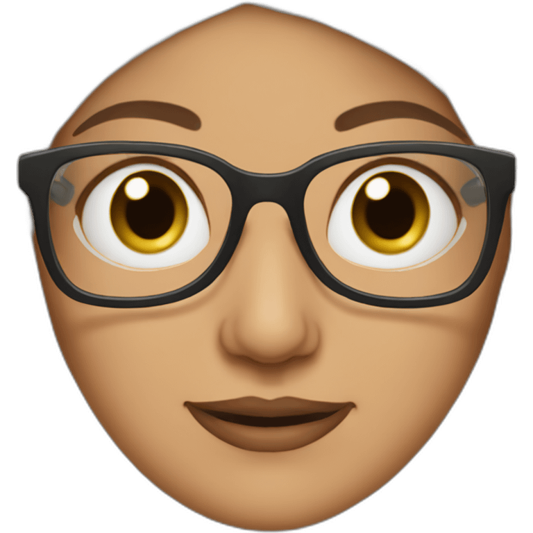 Hijabi white grandmother with glasses and brown eyes emoji