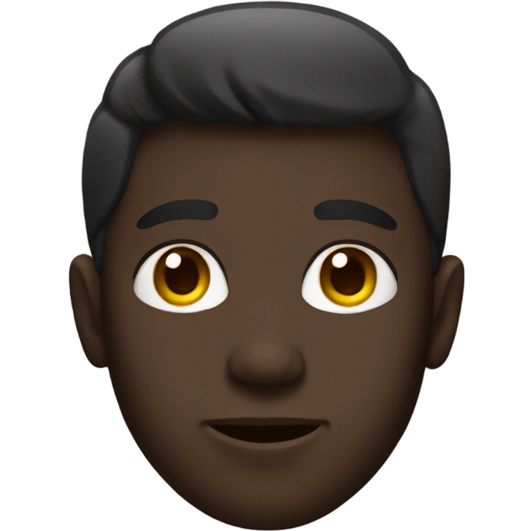 An extremely full young man with dark skin. emoji