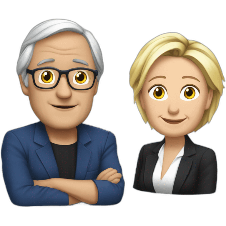 jean luc melanchon avec marine  le pen emoji