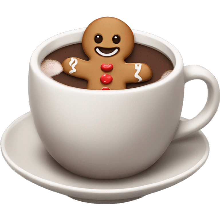 Gingerbread man in hot cocoa  emoji