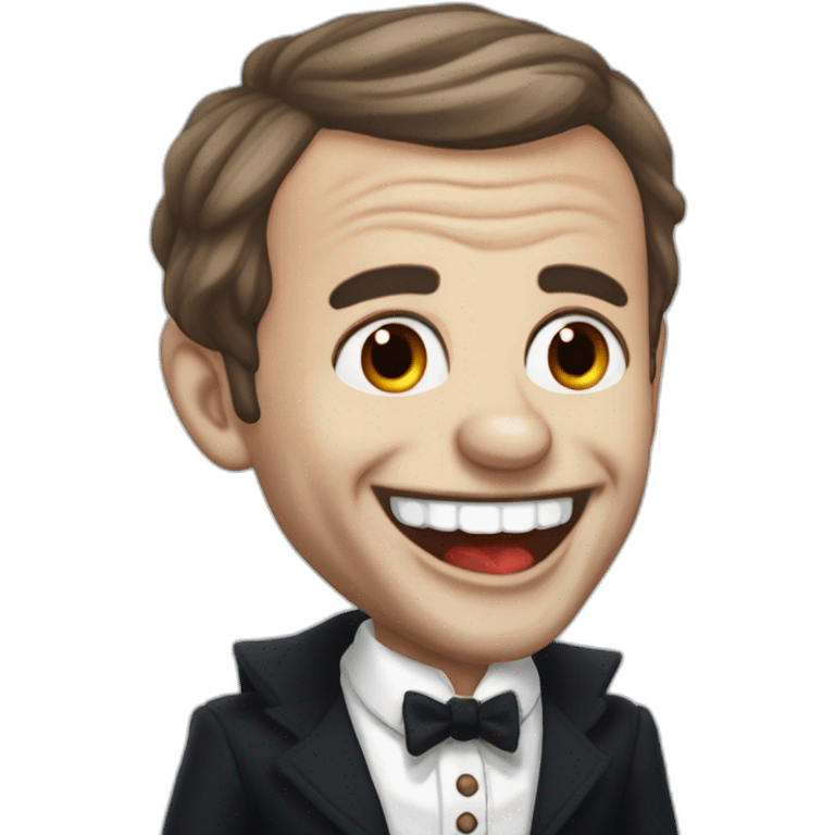 vampire Macron cynical laughing emoji