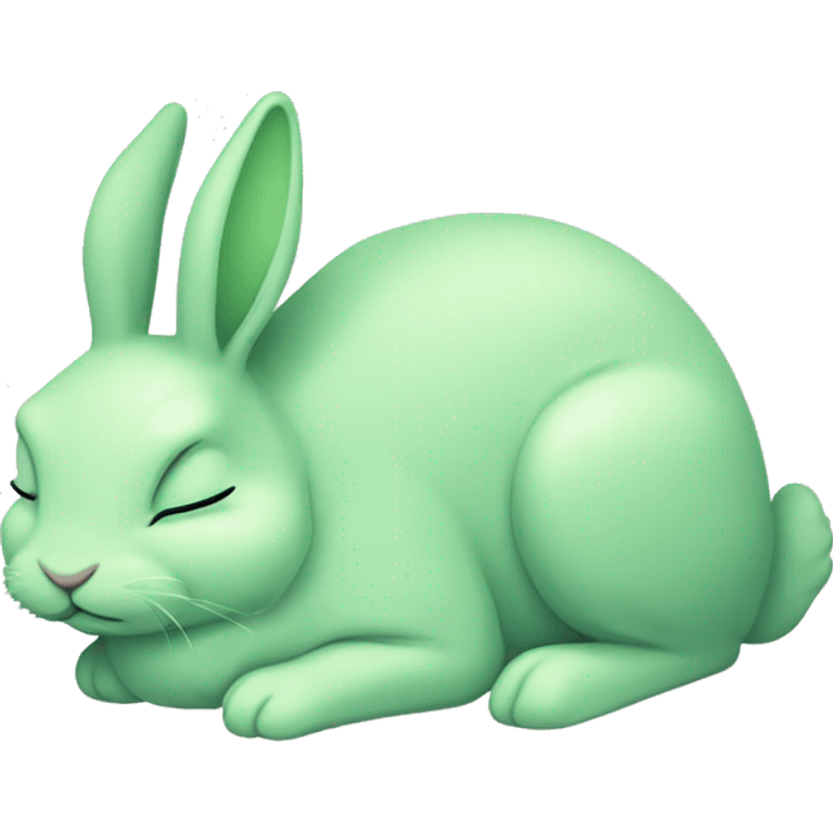 pastel green bunnies sleeping looking peaceful and blissed out  emoji