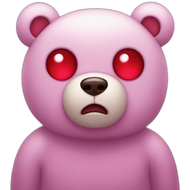 Gloomy bear with red eyes emoji