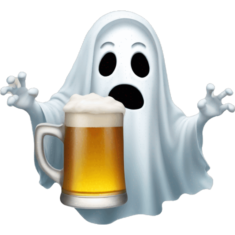 ghost with beer emoji