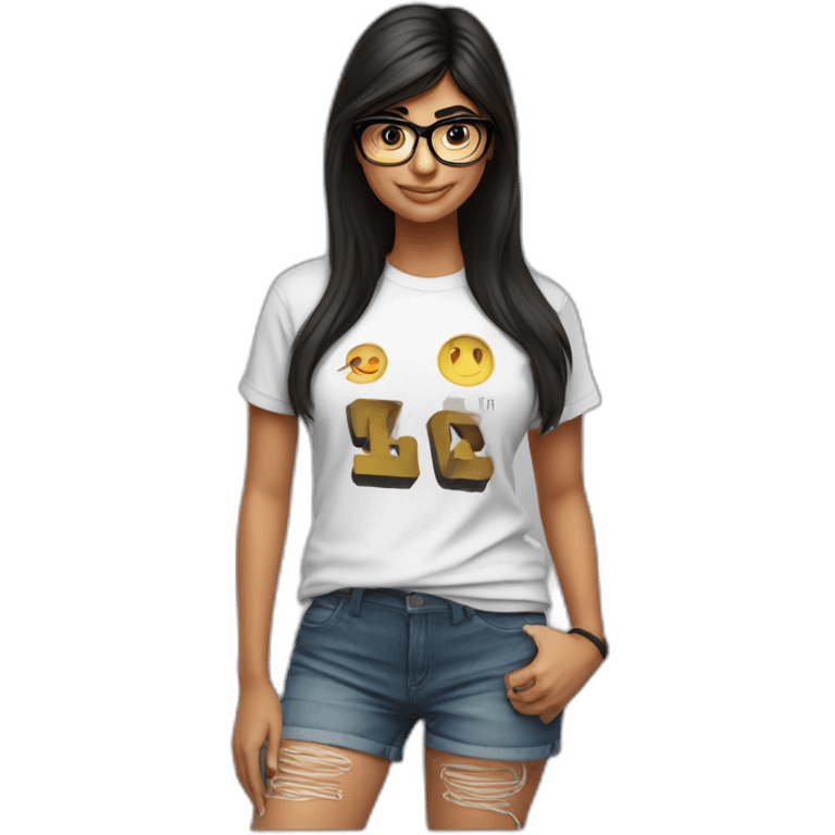 Mia khalifa whit a t-shirt emoji