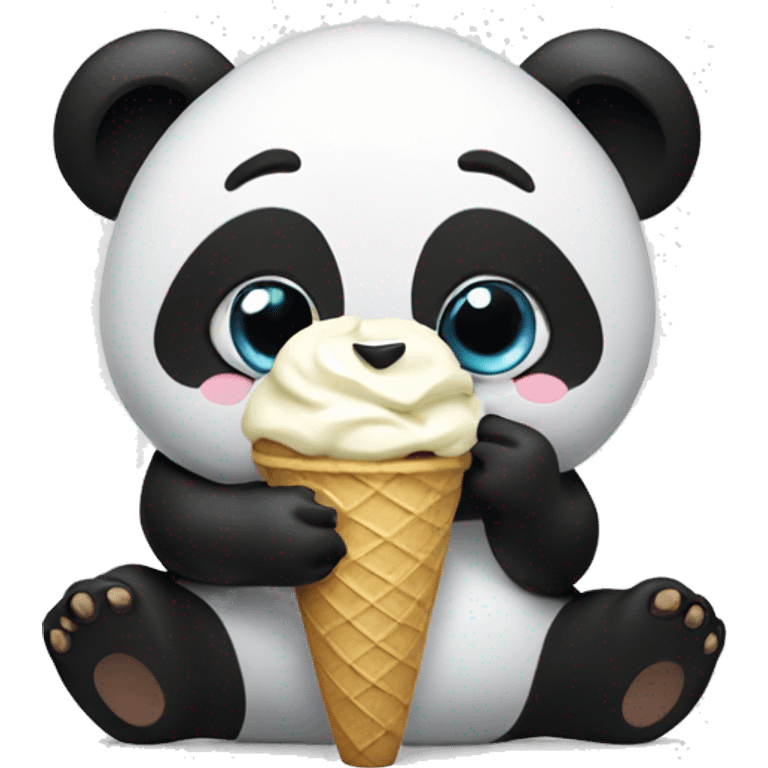 Panda eating ice cream emoji