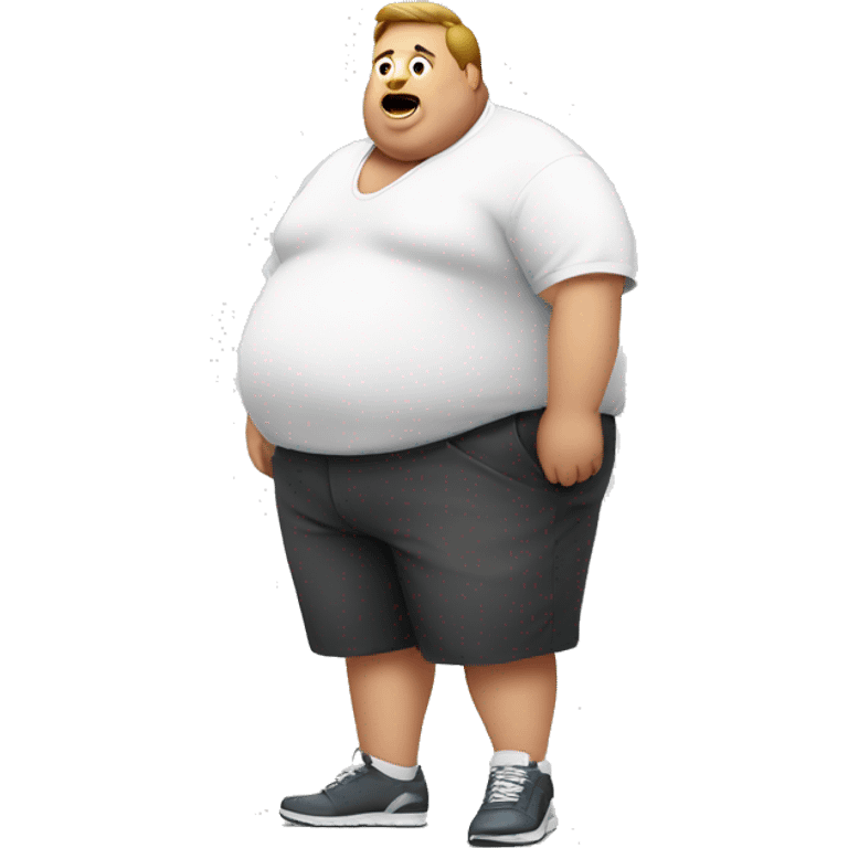 obese man with big belly wearing a white undershrt emoji