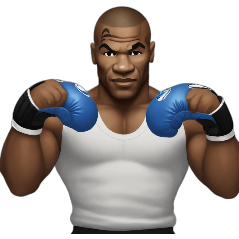 As mike tyson apuntando a su izquierda emoji