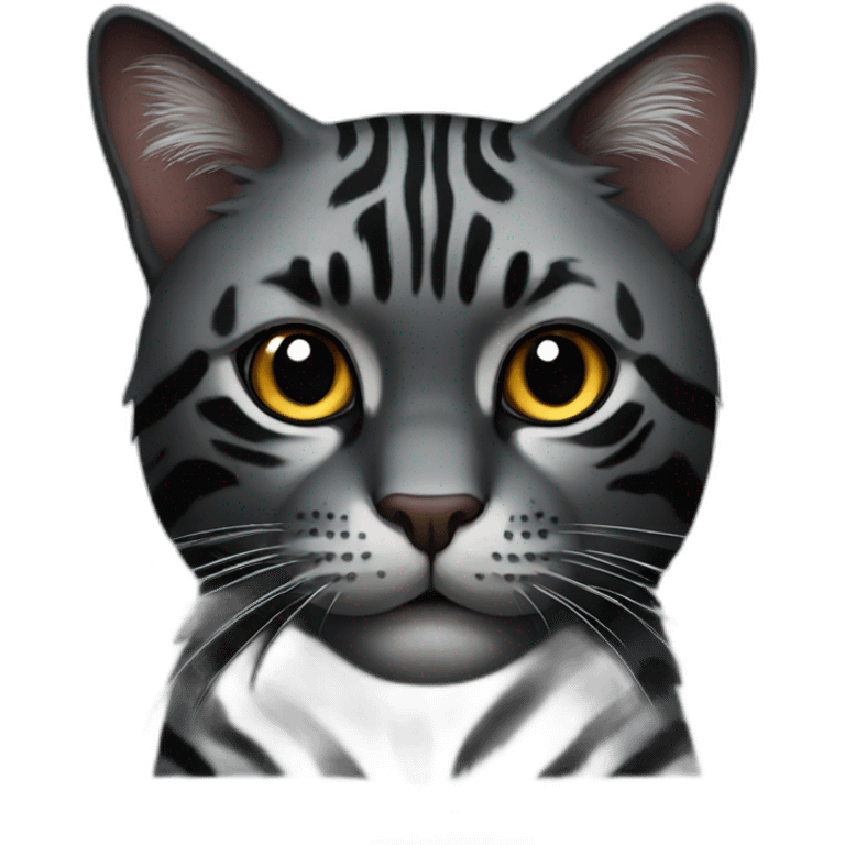 black tiger cat emoji