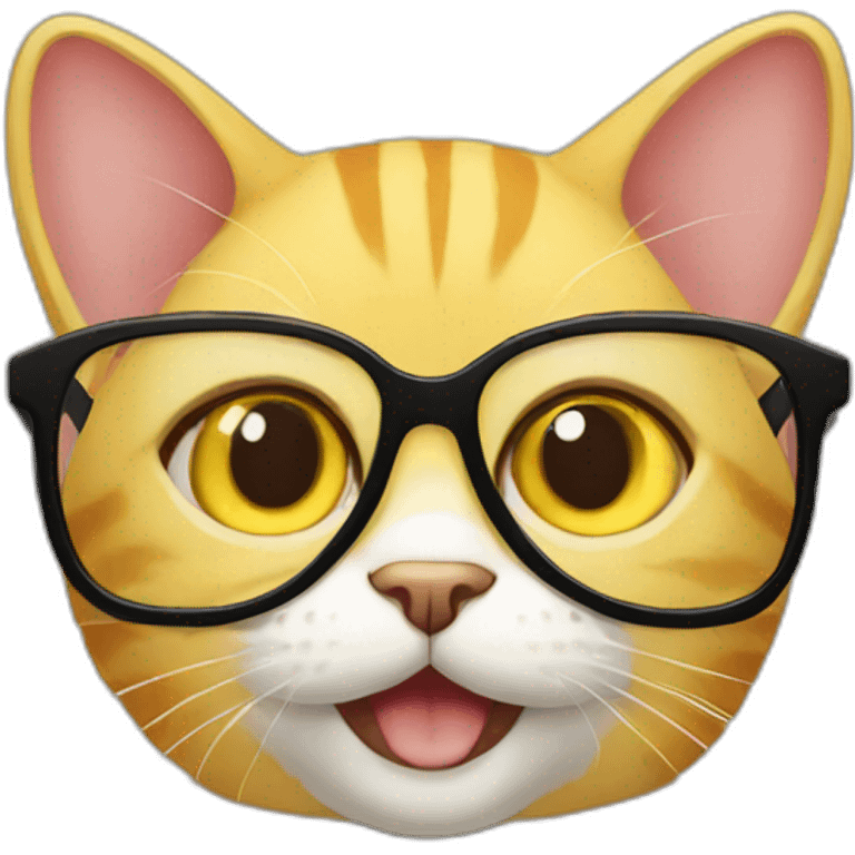 yellow cat in glasses emoji